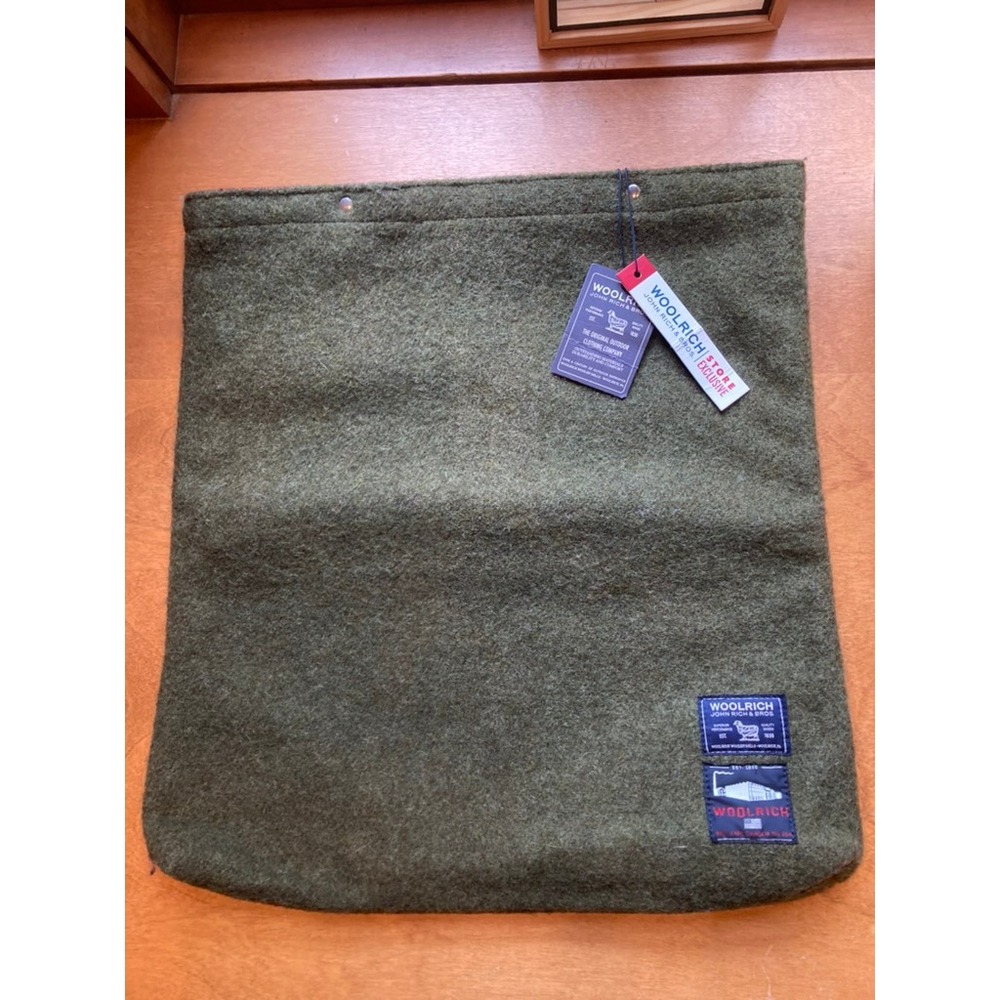 Woolrich John Rich & Bros Wool Storage Bag Pouch Olive Green Made in USA NWT